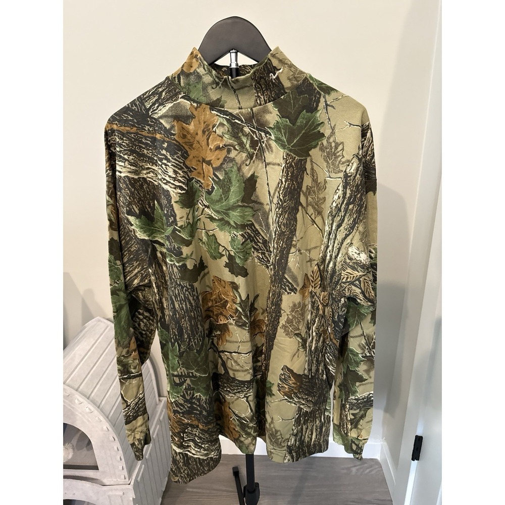 Duxbak Realtree Camo Mock Neck Hunting Shirt Mens Large Regular USA Hunting